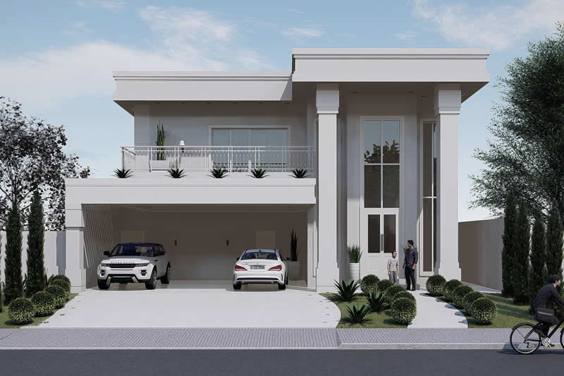 Modern neoclassical house plan