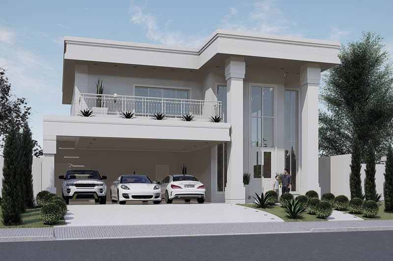 Modern neoclassical house plan