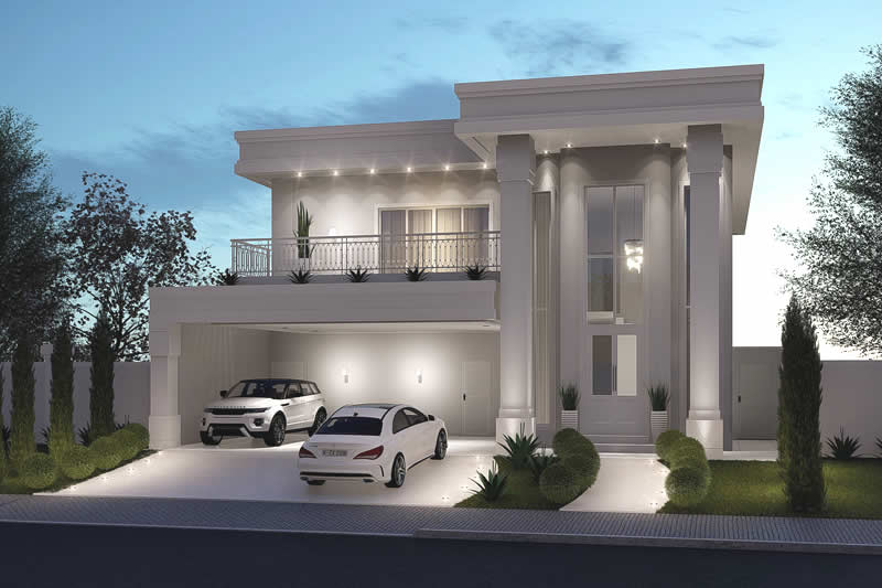 Modern neoclassical house plan