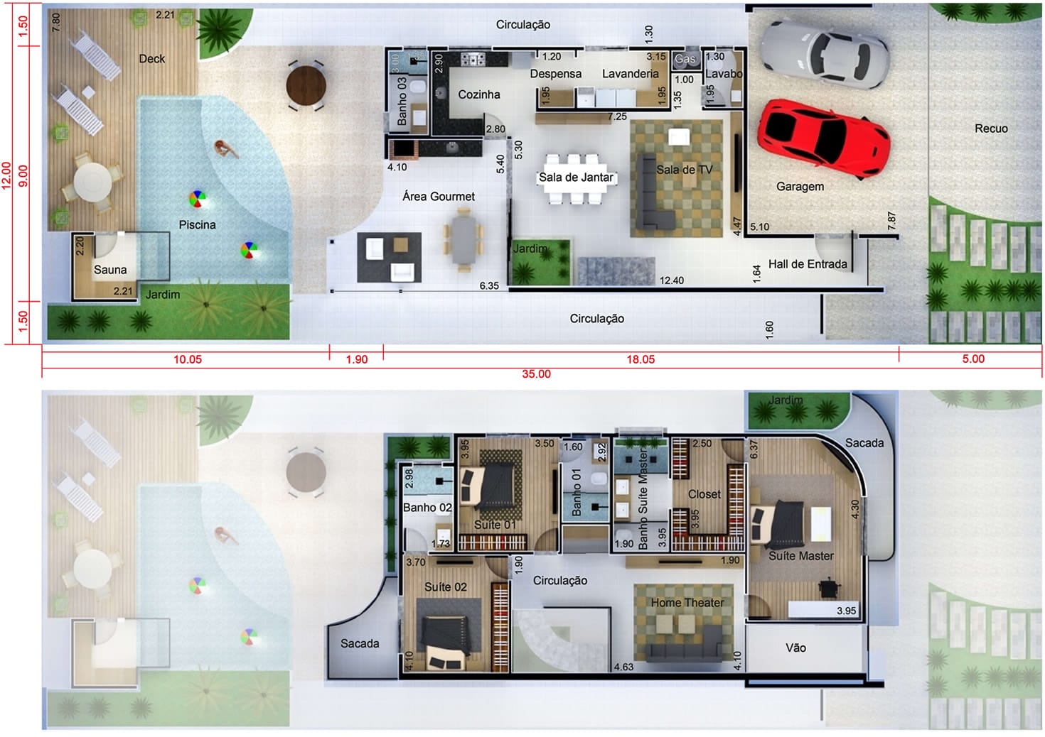 Beach house design12x35