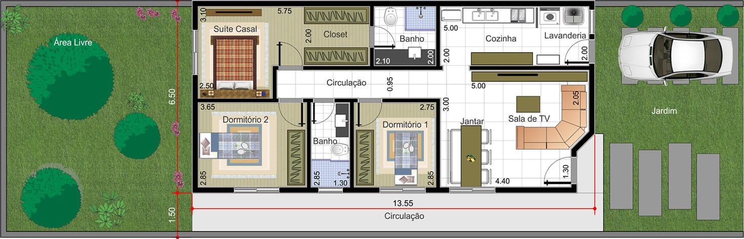 House plan with suite and closet8x25
