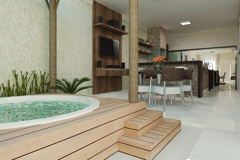 House plan with leisure area