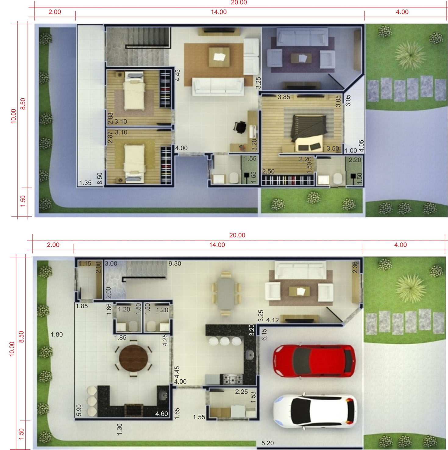 Floor plan with balcony - Plans of Houses, Models and Facades of Houses