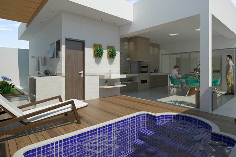 House plan with glass wall